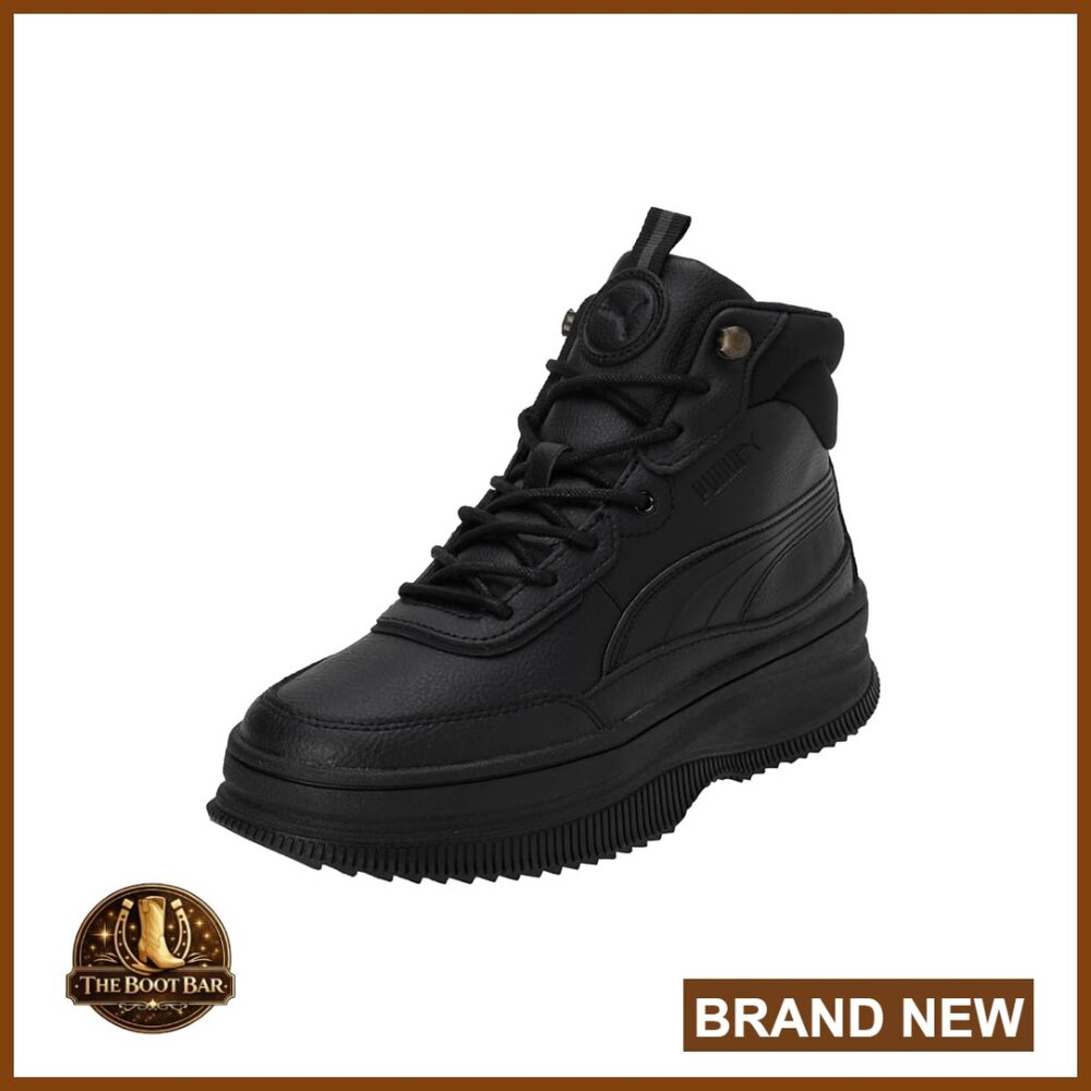 Leather Fashion Sneaker Boots With Recycled Materials, High Collar